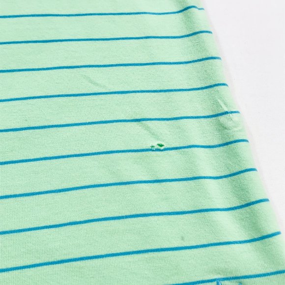 Peter Millar Seaside Wash Polo Shirt S/S Green Blue Striped Men's Size Large - Picture 6 of 11